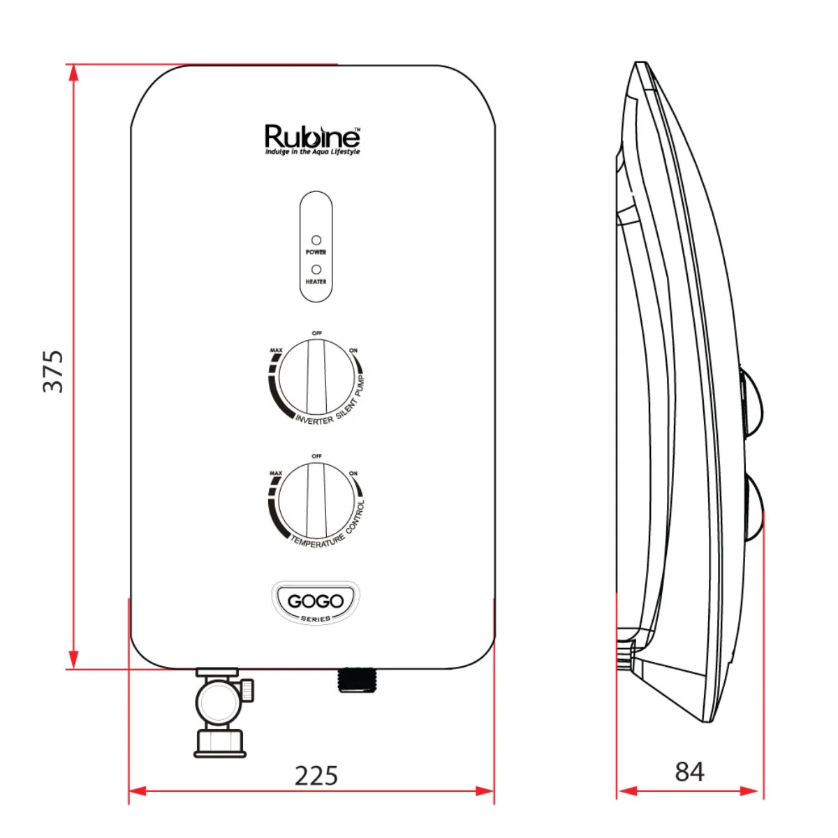 Rubine RWH 933-PB Instant Heater - view 2